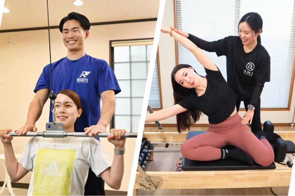 ①最短2ヶ月間で身体を変える
ジムトレーニング＆マシンピラティス